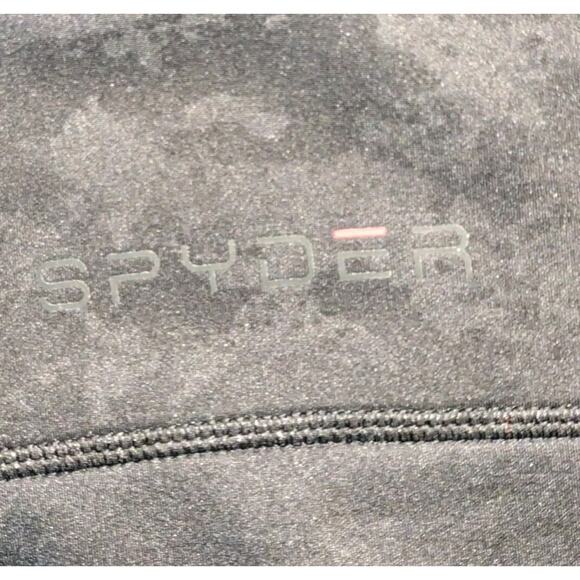 Spyder Camo Active Shirt Zip Neck Black On Black Medium Soft Stretchy SportsWear - Picture 5 of 7